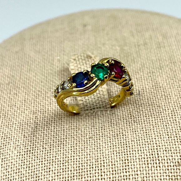 Jewelry - Vintage Gold Over Sterling 925 Multi-Stone Ring – Size 4.75